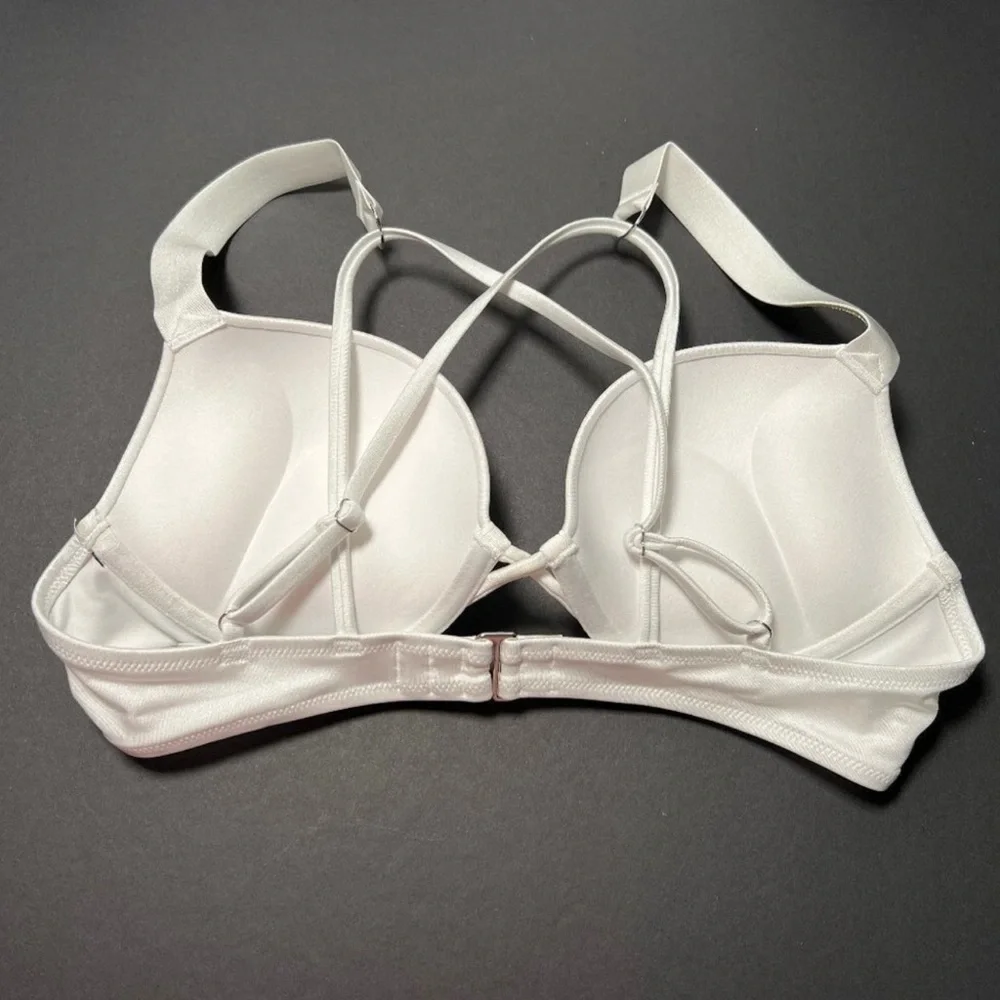Victoria Secret 34A Bombshell Push Up Bikini Top Bride Shine Strap White - Picture 5 of 6